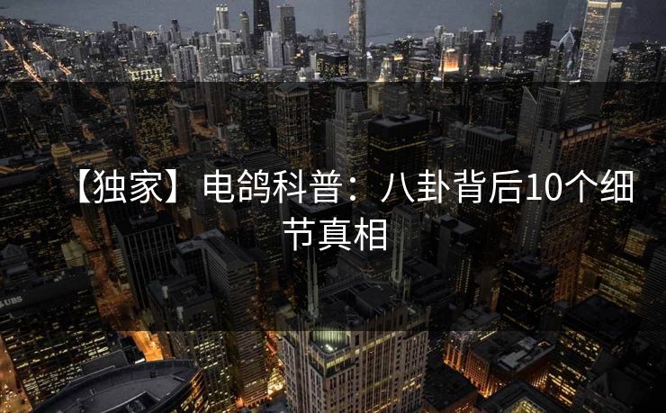 【独家】电鸽科普：八卦背后10个细节真相