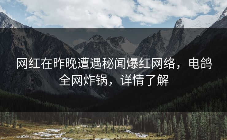 网红在昨晚遭遇秘闻爆红网络,电鸽全网炸锅,详情了解
