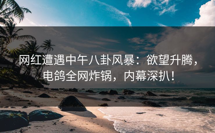 网红遭遇中午八卦风暴：欲望升腾，电鸽全网炸锅，内幕深扒！