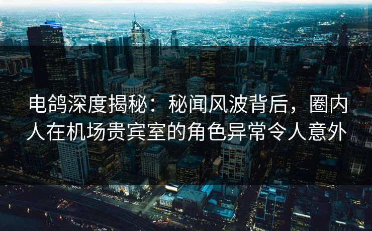 电鸽深度揭秘：秘闻风波背后，圈内人在机场贵宾室的角色异常令人意外