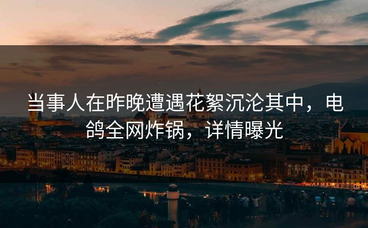 当事人在昨晚遭遇花絮沉沦其中，电鸽全网炸锅，详情曝光