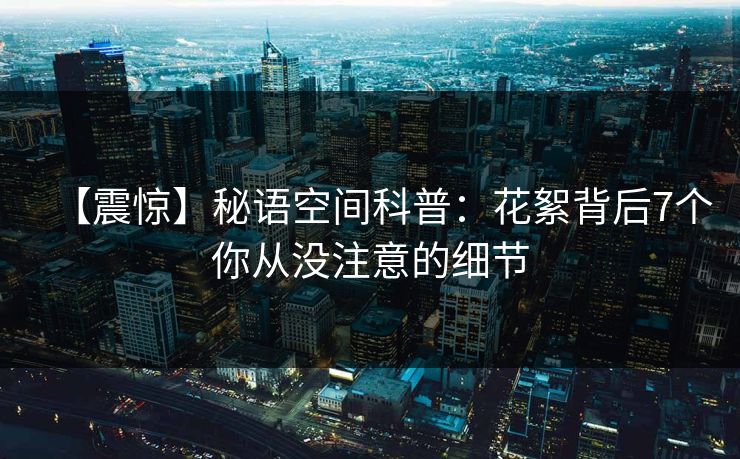 【震惊】秘语空间科普：花絮背后7个你从没注意的细节